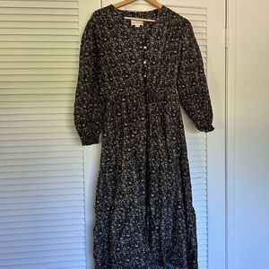 Trovata Black Floral Long Sleeve Dress